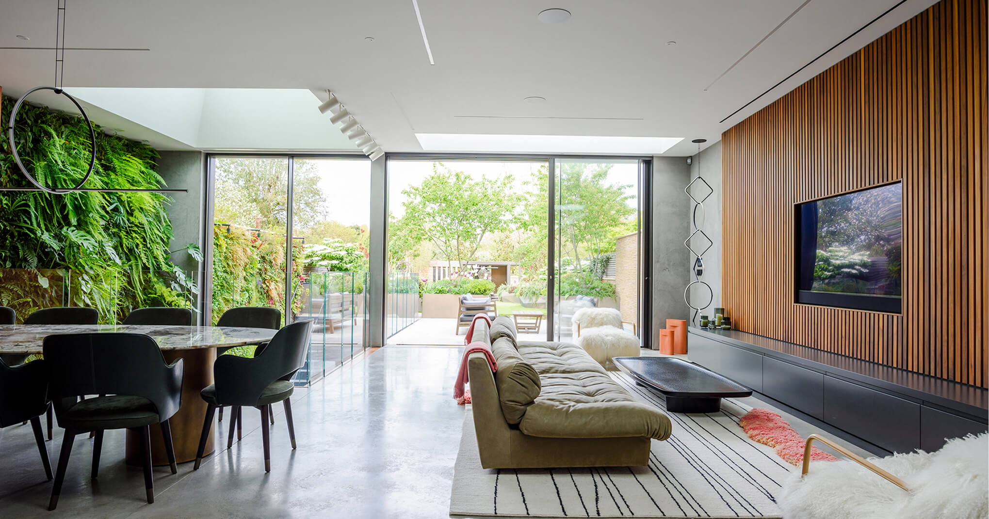 View from inside the house onto the garden